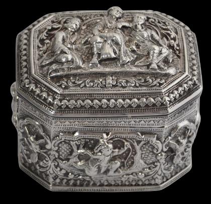 Burmese Silver Box - Michael Backman Ltd