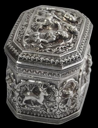 Burmese Silver Box - Michael Backman Ltd