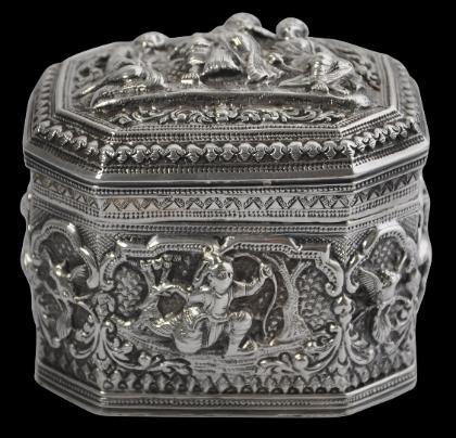 Burmese Silver Box - Michael Backman Ltd