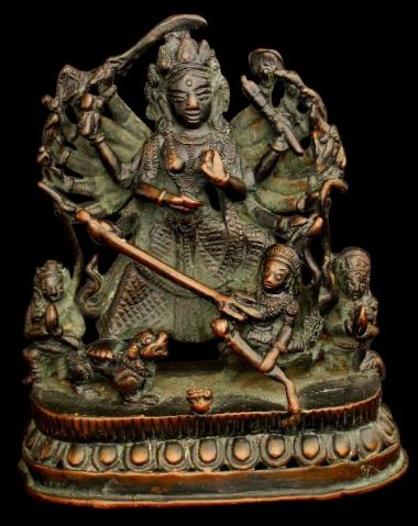 Antique Nepalese Bronze Durga - Michael Backman Ltd