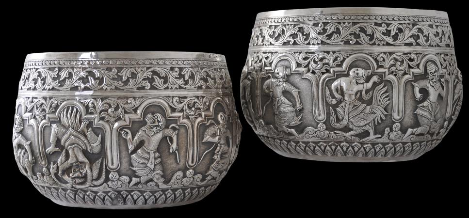 Burmese Silver Bowls - Michael Backman Ltd