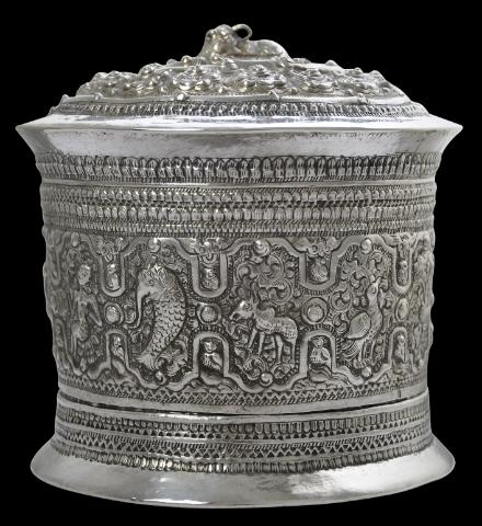 Burmese Shan Silver Betel Box - Michael Backman Ltd