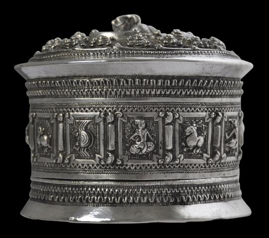 Burmese Shan Silver Betel Box - Michael Backman Ltd