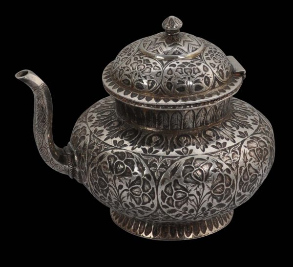 Extremely Rare Mughal Chased Silver Ewer - Michael Backman Ltd