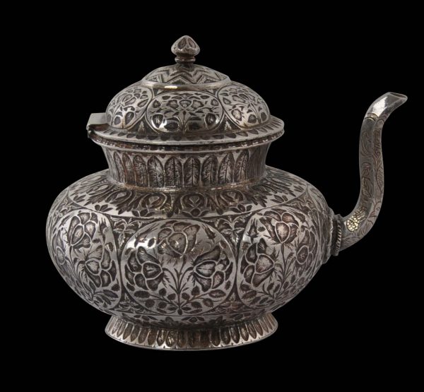 Extremely Rare Mughal Chased Silver Ewer - Michael Backman Ltd