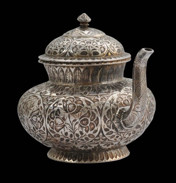 Extremely Rare Mughal Chased Silver Ewer - Michael Backman Ltd