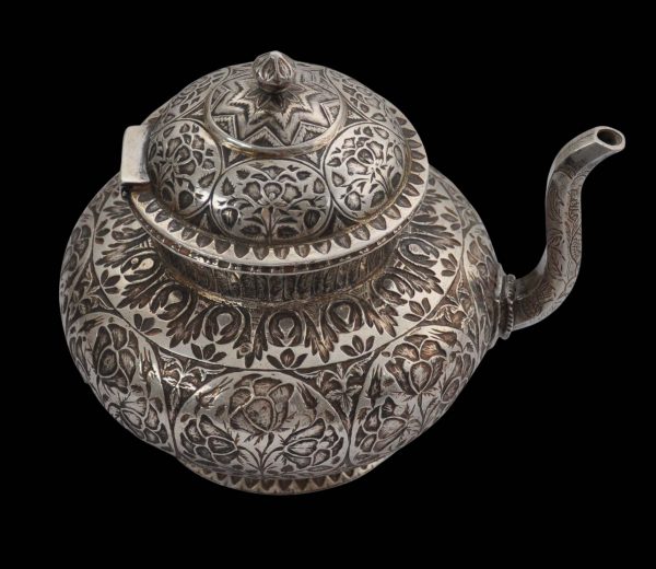 Extremely Rare Mughal Chased Silver Ewer - Michael Backman Ltd