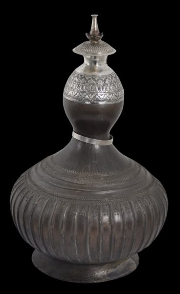 Malay Earthenware Water Flask with Silver Mounts (Labu Ayer) - Michael ...