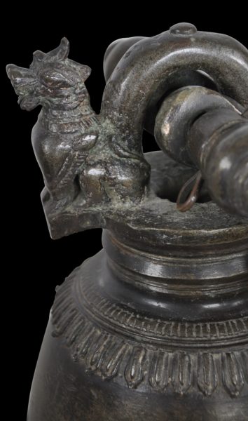 Burmese Finely-Cast Bronze Temple Bell & Bracket - Michael Backman Ltd