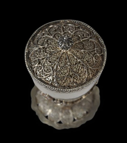 Three Extremely Rare Colonial Batavian Silver Lidded Cups with Fine ...