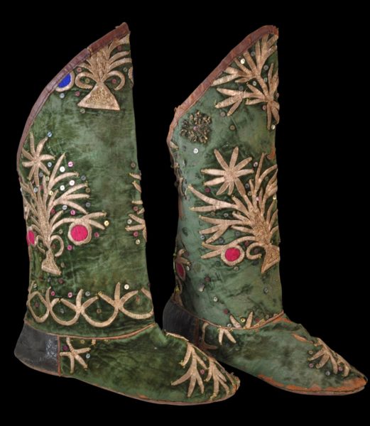 Torzhok Gold Embroidered Goatskin Boots - Michael Backman Ltd