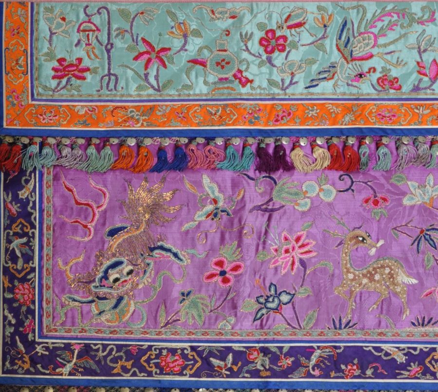 Straits Chinese Silk Embroidered Panel - Michael Backman Ltd