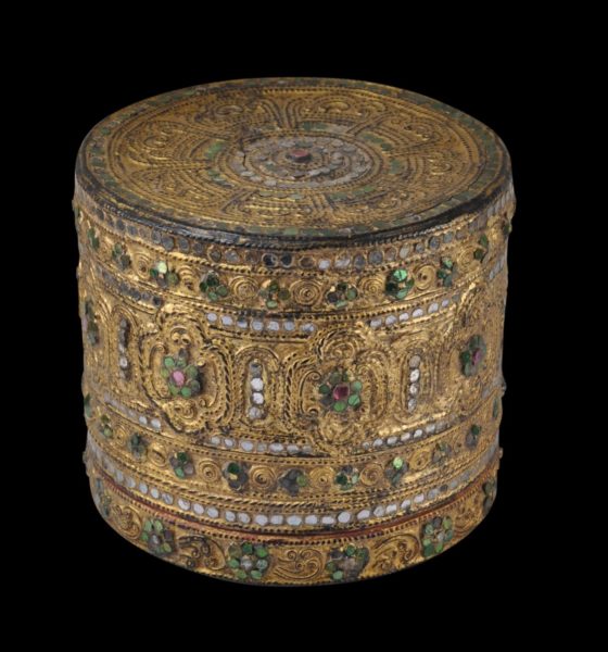 Burmese Gilt & Mirrored Glass Lacquered Betel Box (Kun It) - Michael ...