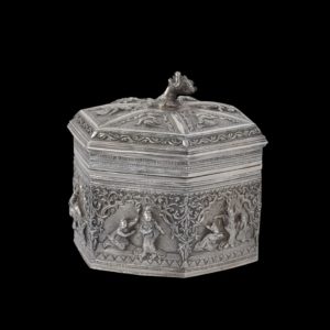 Burmese Silver Octagonal Box - Michael Backman Ltd