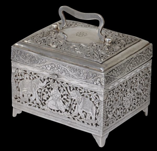 Indian Pierced Silver Perfume Box - Michael Backman Ltd