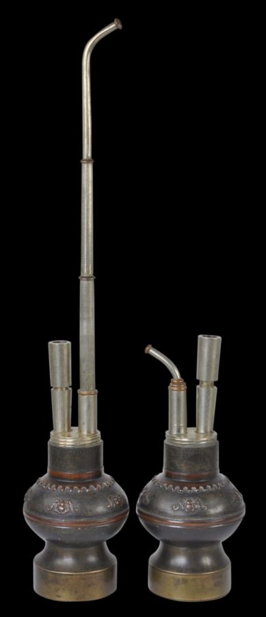 Two 19th Century Chinese Copper Made Water Pipes For Smoking And