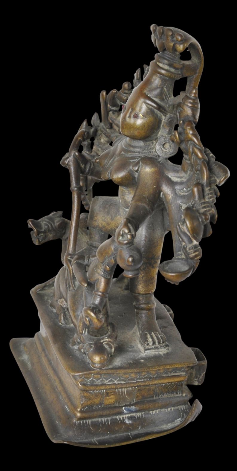 Cast Bronze 16-Armed Durga slaying Mahishasura - Michael Backman Ltd