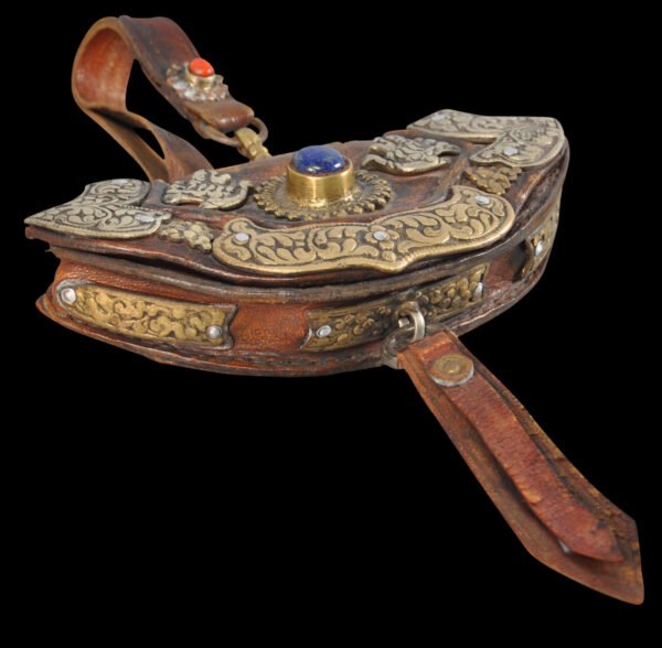 Tibetan Woman's Pouch or Purse (Baghu) with Silver & Brass Mounts ...