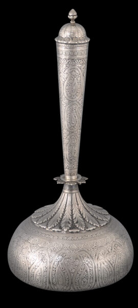 Kashmir Tall Silver Flask - Michael Backman Ltd