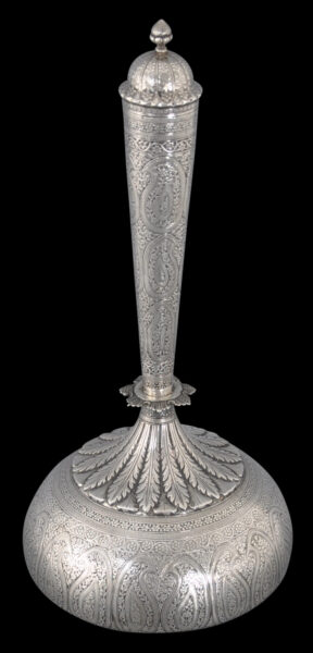 Kashmir Tall Silver Flask - Michael Backman Ltd