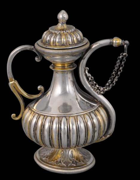 Indian Parcel-Gilt Silver Opium-Water Vessel (Chuski) - Michael Backman Ltd