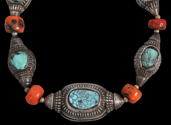 Tibetan Turquoise & Coral Bead Necklace - Michael Backman Ltd