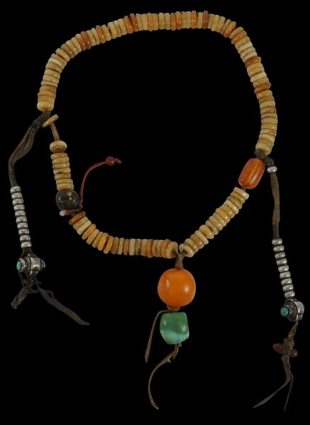 Tibetan Buddhist Human Bone, Turquoise & Amber Rosary Beads (Sin-'phen ...