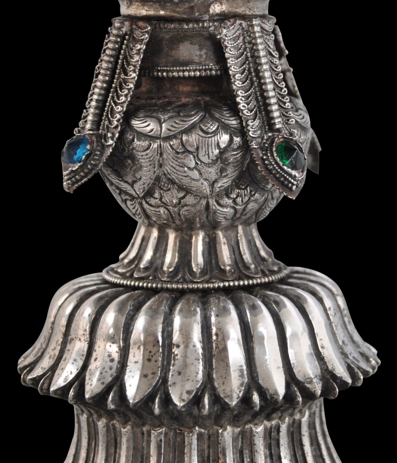 Tibetan Silver Yak Butter Lamp - Michael Backman Ltd