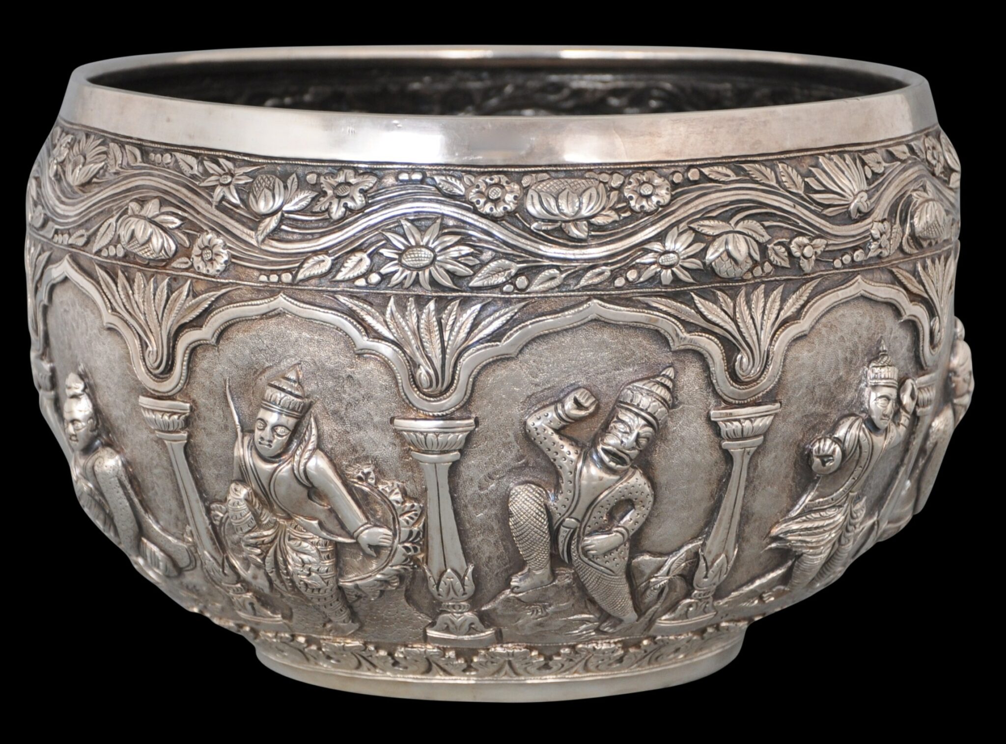 Large Indian Poona Silver Bowl - Michael Backman Ltd