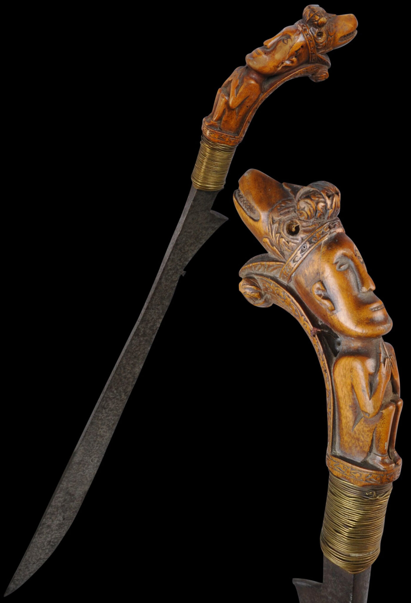 Unusual Sumatran Sword with Carved Wooden Ancestor Hilt - Michael ...