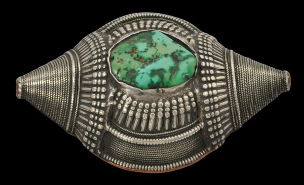 Exceptionally Large, Rare Tibetan Silver & Turquoise Hair Bead ...