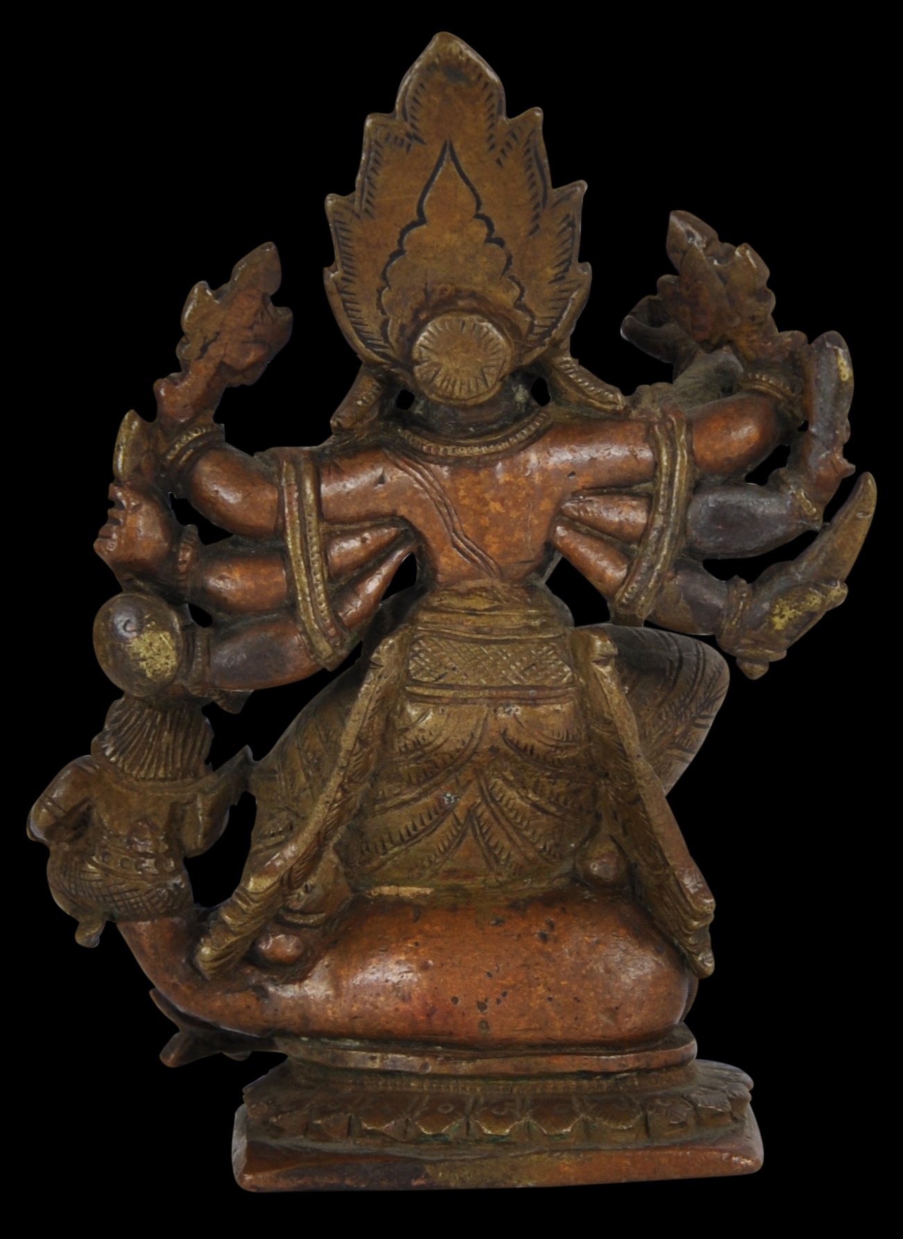 Indian Bronze Durga slaying Mahishasura - Michael Backman Ltd