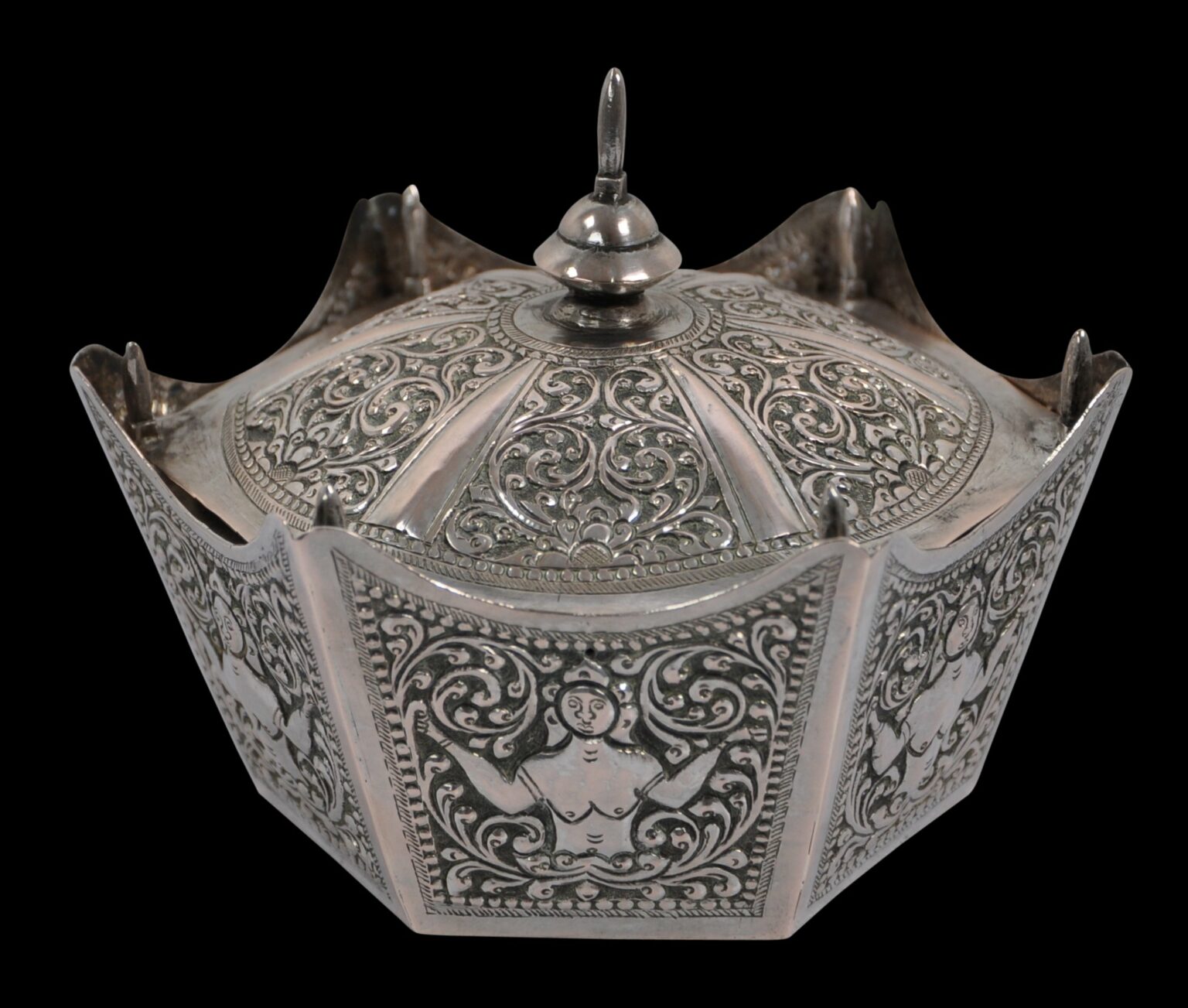 Sri Lankan Silver Box Shaped as the King of Kandy's Crown - Michael ...