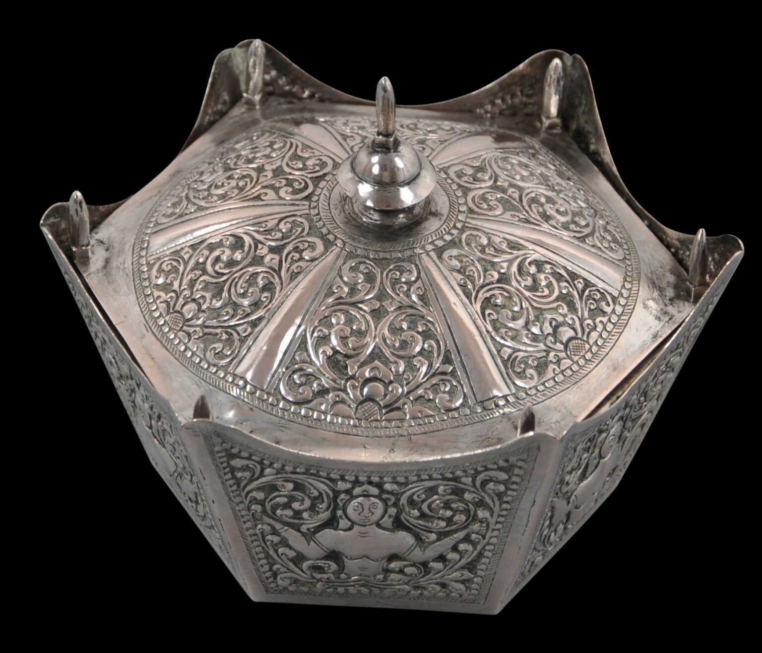 Sri Lankan Silver Box Shaped as the King of Kandy's Crown - Michael ...