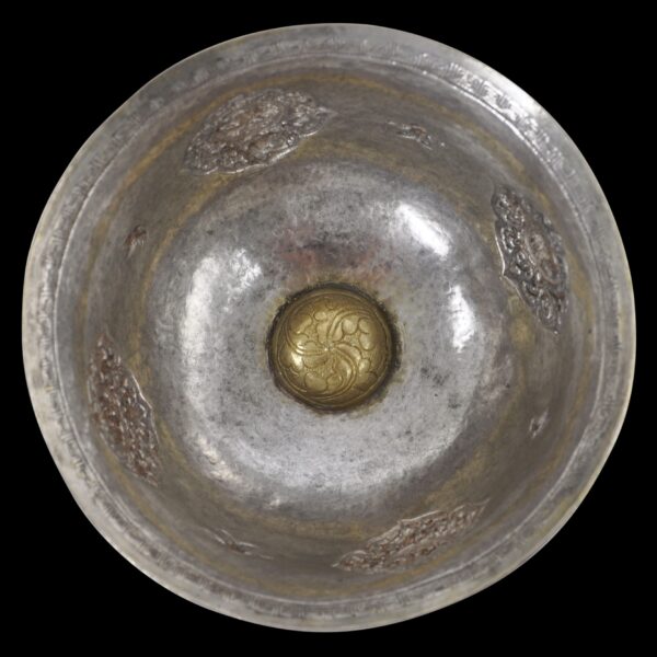 Tibetan-style Parcel-Gilt Silver Large Wine Bowl - Michael Backman Ltd