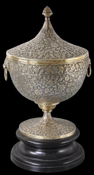 Important, Early Colonial Indian Gilded-Silver Covered Vase Presented ...