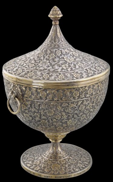 Important, Early Colonial Indian Gilded-Silver Covered Vase Presented ...