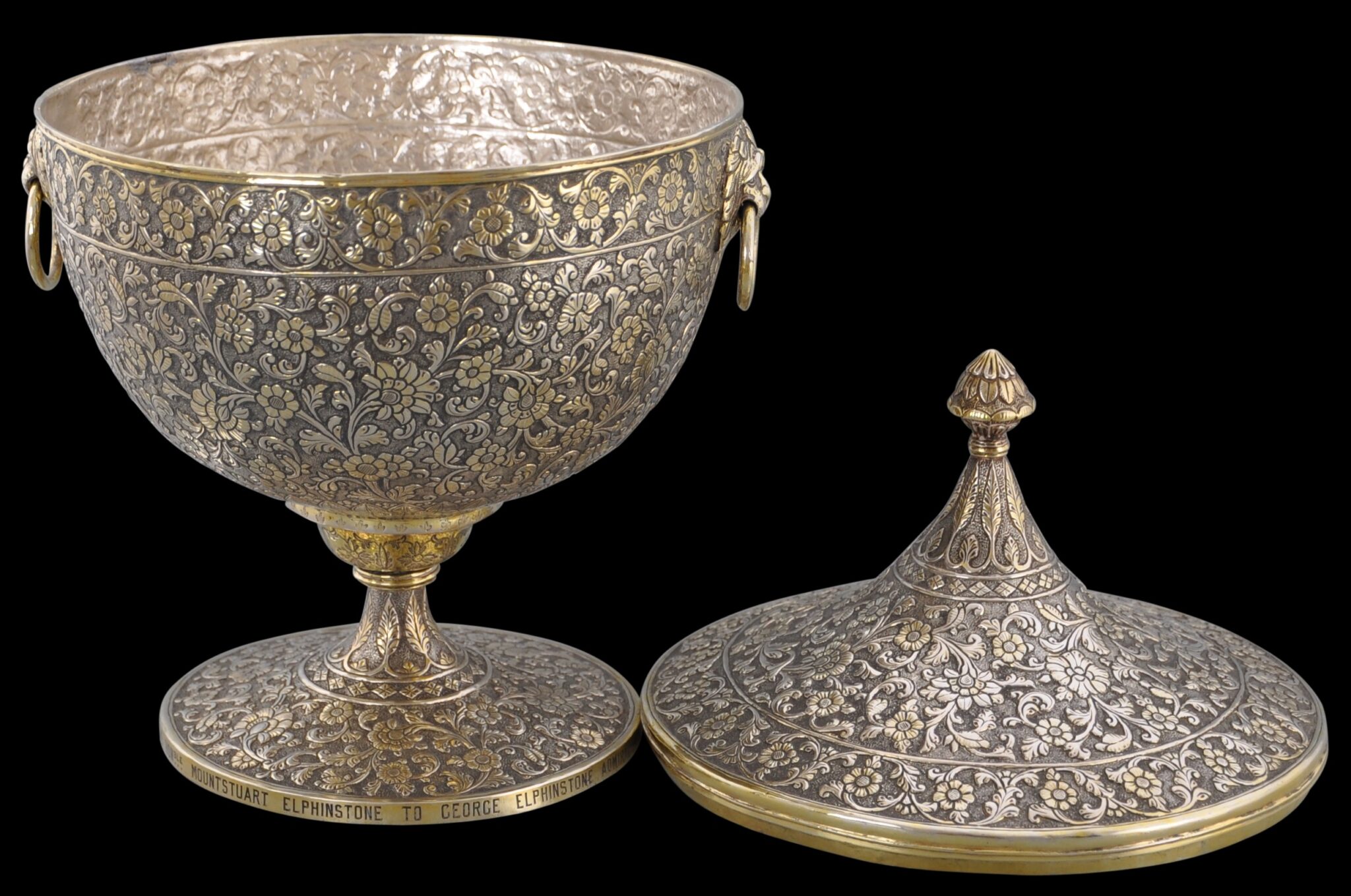 Important, Early Colonial Indian Gilded-Silver Covered Vase Presented ...