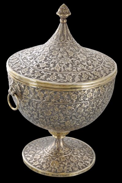 Important, Early Colonial Indian Gilded-Silver Covered Vase Presented ...