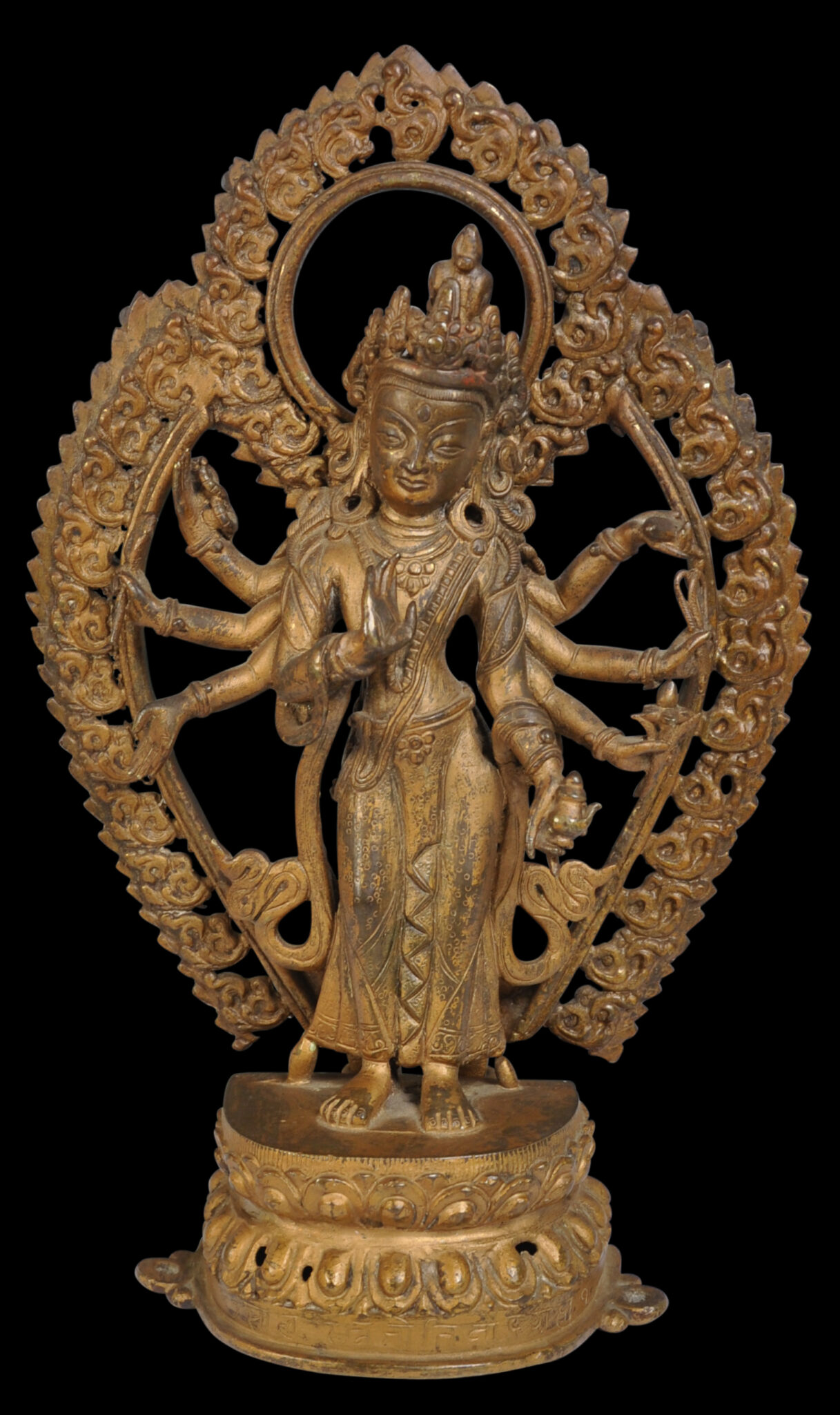 Nepali Inscribed, Gilded Image of Vasudhara - Michael Backman Ltd