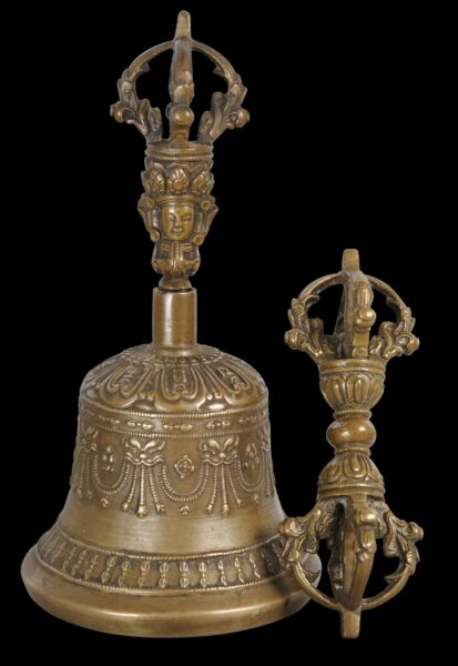 Fine Tibetan Brass Vajra & Ghanta Bell Pair - Michael Backman Ltd