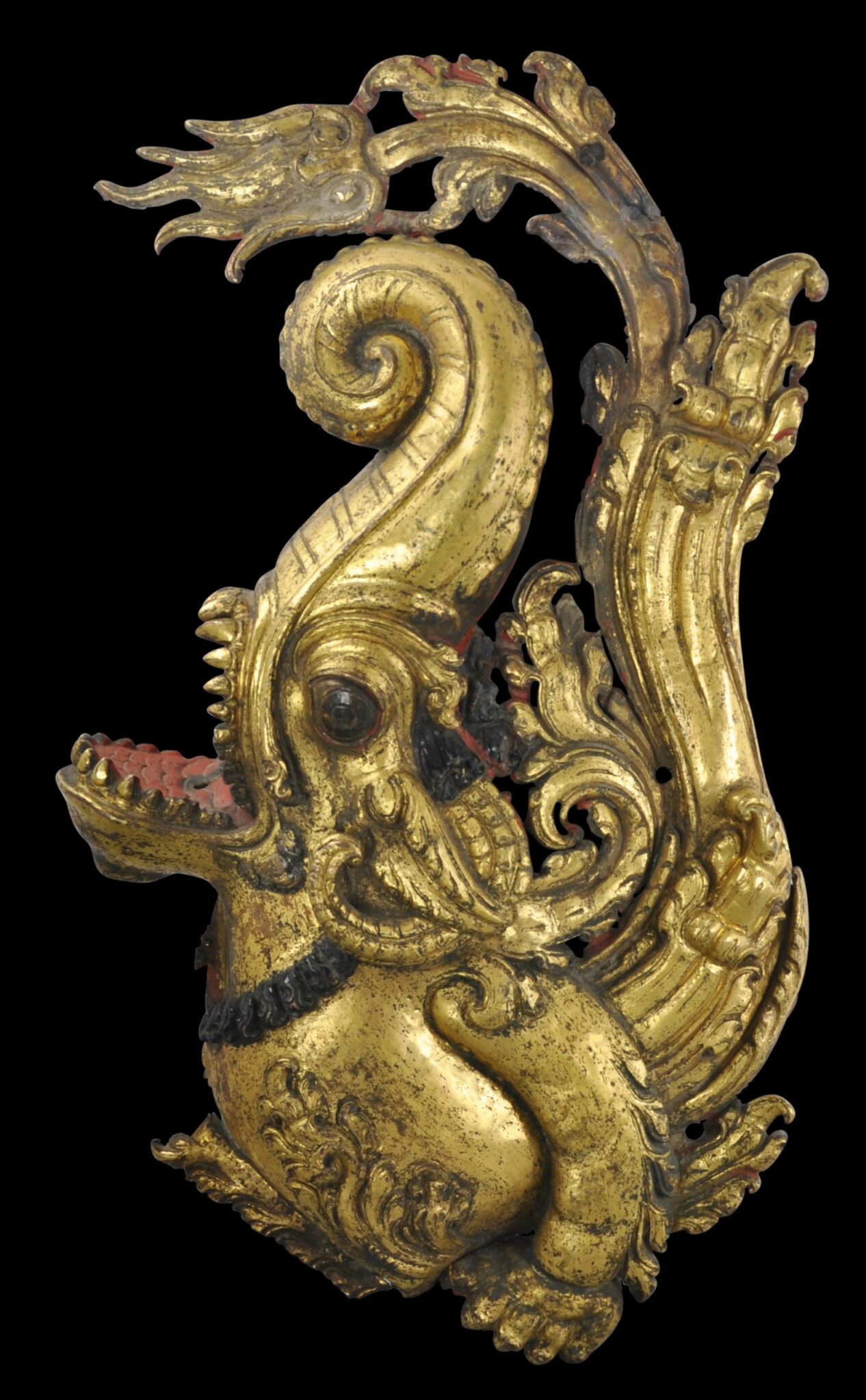 Tibetan Early Gilded Makara - Michael Backman Ltd