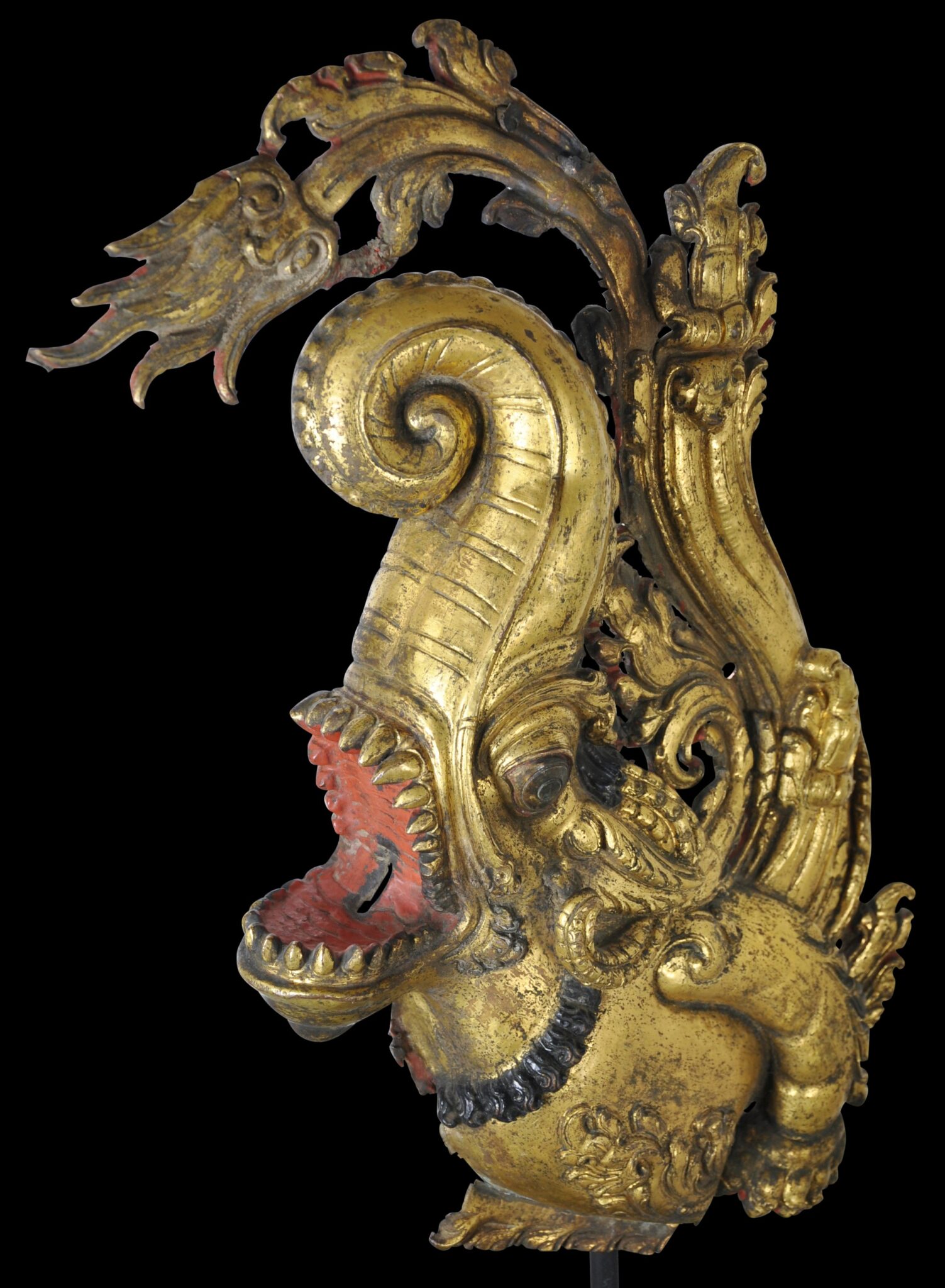 Tibetan Early Gilded Makara - Michael Backman Ltd