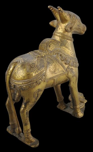 Indian Gilded Bronze Nandi - Michael Backman Ltd