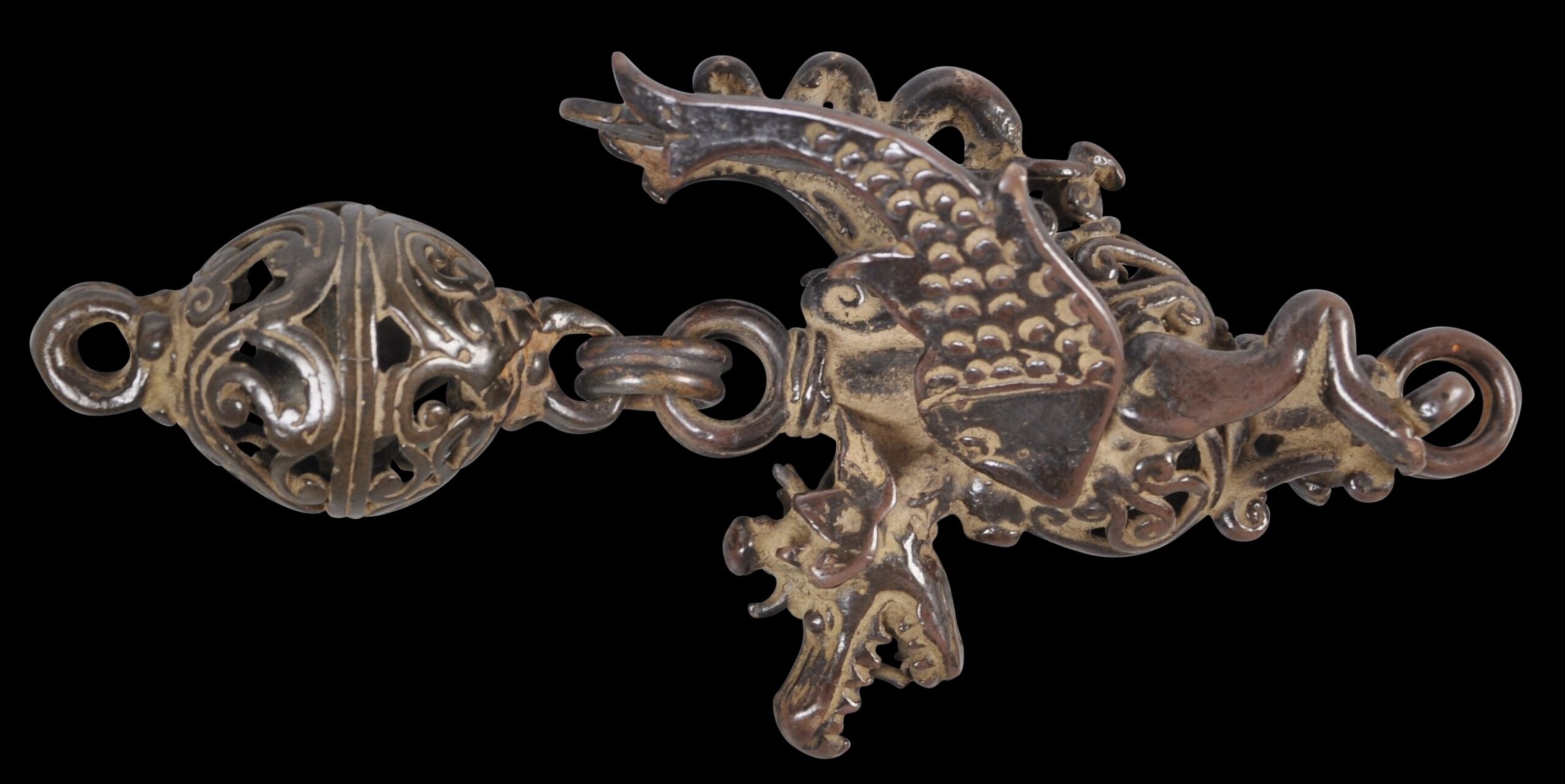 Early Javanese Bronze Oil Lamp Section - Michael Backman Ltd