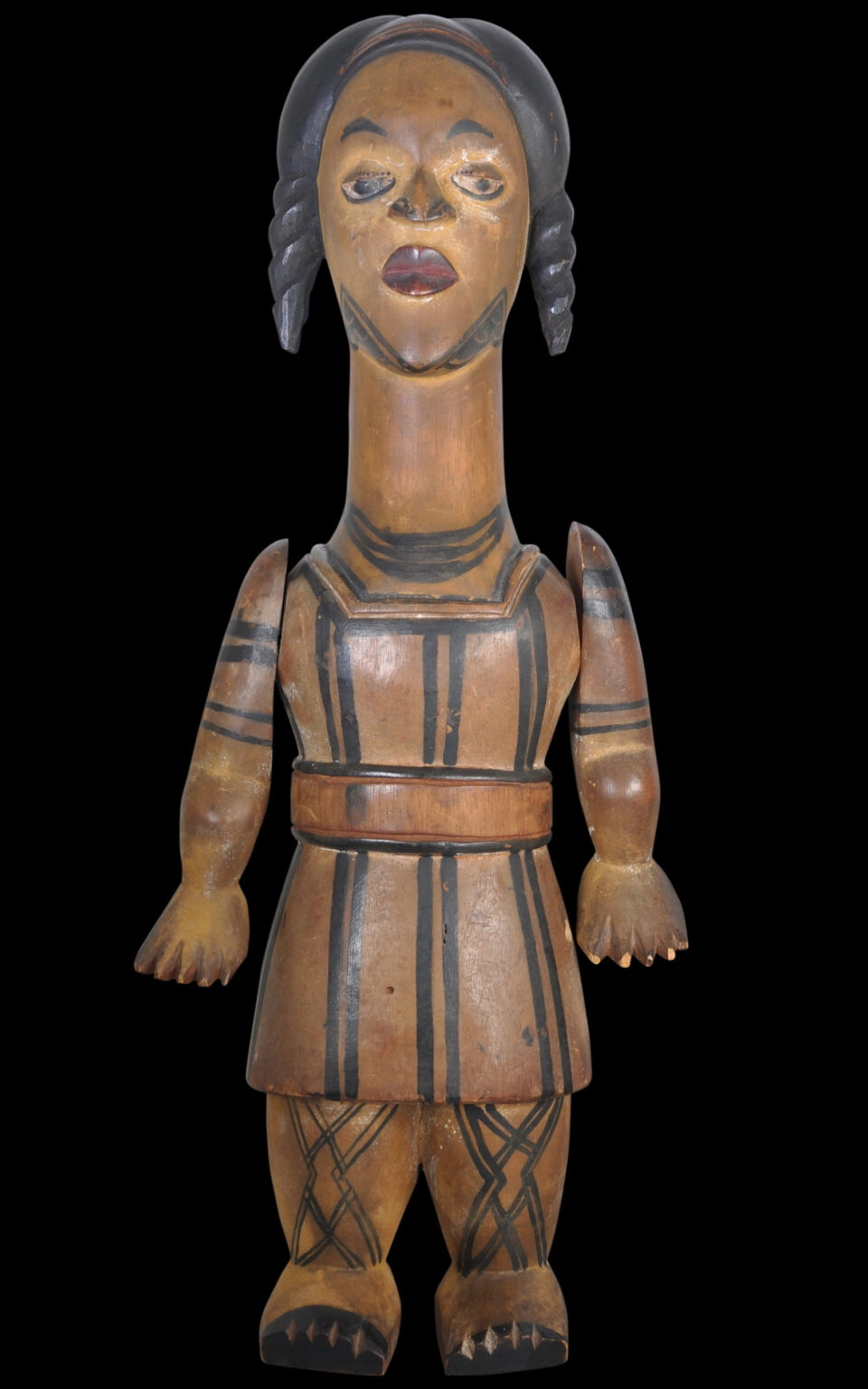 Ibibio Carved Wooden Female Puppet Figure - Michael Backman Ltd