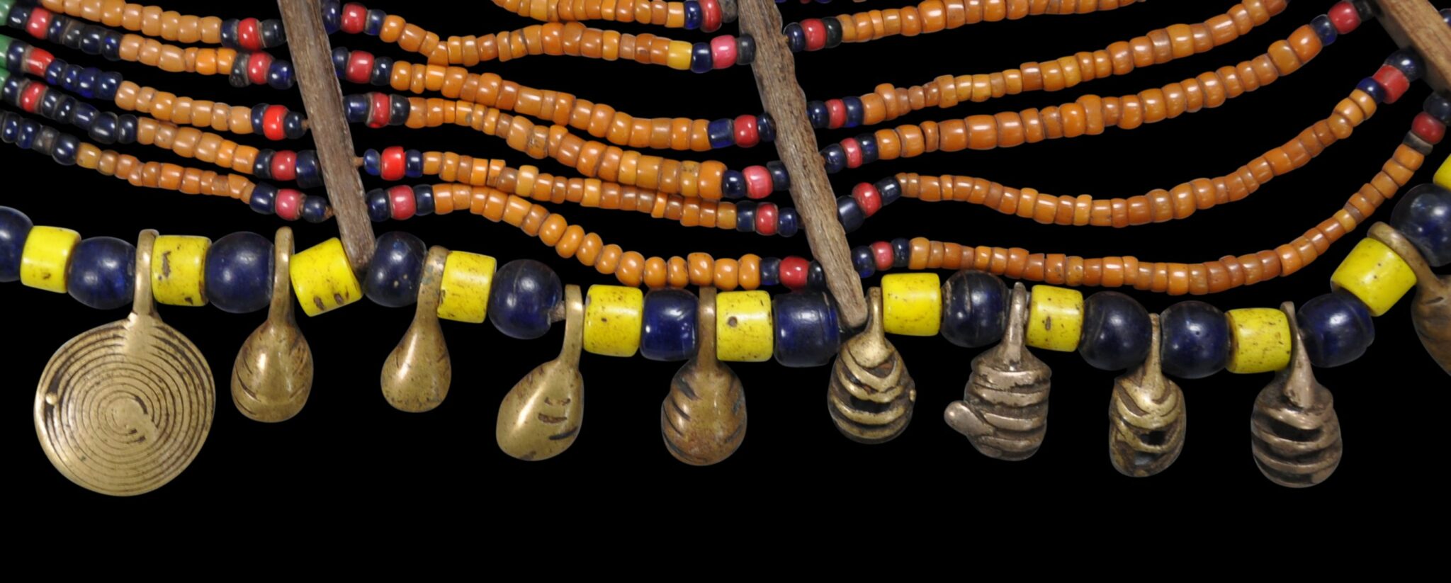 Konyak Naga Trade Bead Brass Bell And Shell Necklace Michael Backman Ltd