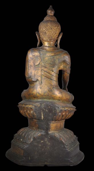 Burmese Gilded Bronze Seated Ava Jambupati Buddha - Michael Backman Ltd