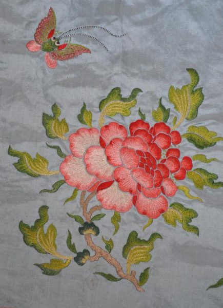 Magnificent Chinese Export Embroidered Silk Bed Canopy or Cover ...