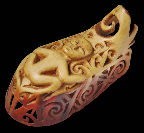 Man’s Ear Ornament (sabau) Of Carved Hornbill Casque (beak) - Michael 